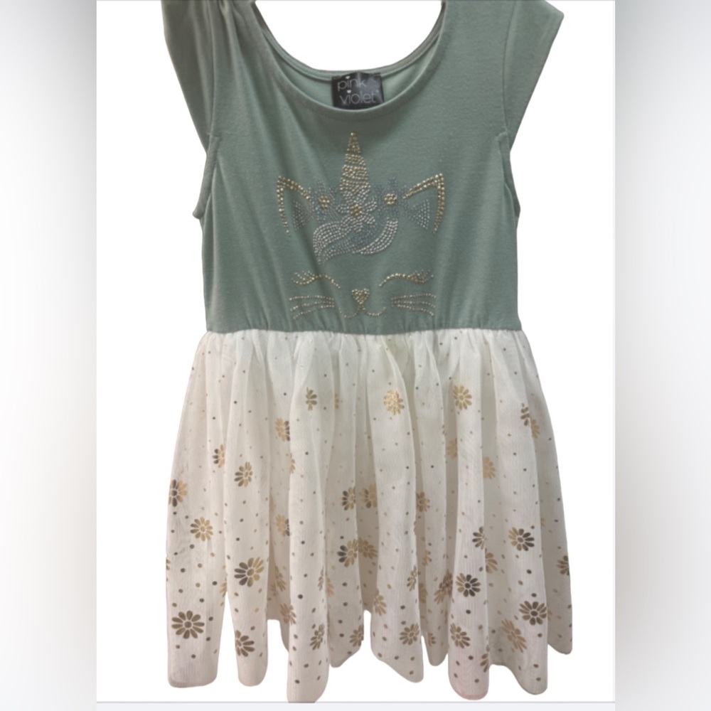 Kitty unicorn rhinestone dress